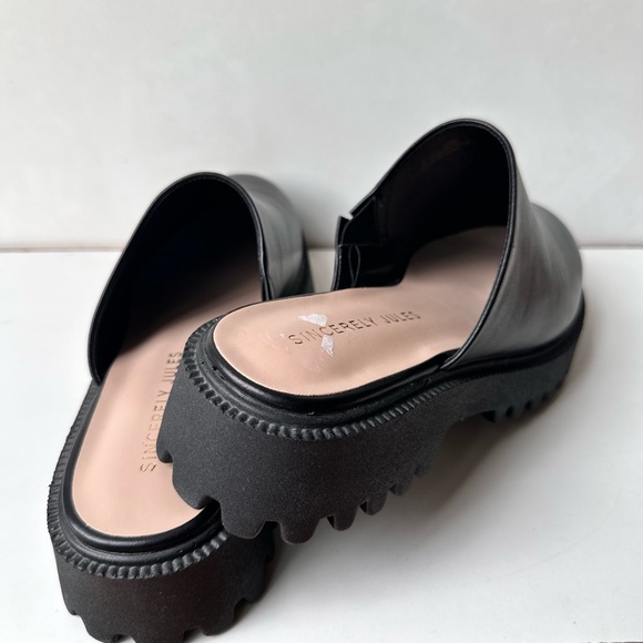 Sincerely Jules Womens Bolt Black Platform Chunky Clog Mule 90's Style Shoe 10M - Picture 12 of 15